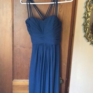 Long Navy Bridesmaid Dress